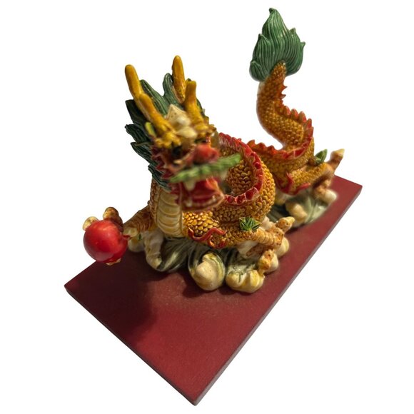 Intricately Designed Oriental Dragon Figurine With Base - Picture 2 of 7